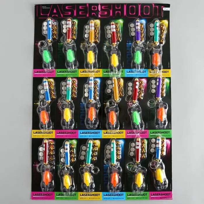 Фонарик свет + лазер 5 насадок "Машинка" МИКС