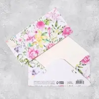 Конверт для денег &laquo;Цветочная композиция&raquo;, глиттер, 16.5 х 8 см