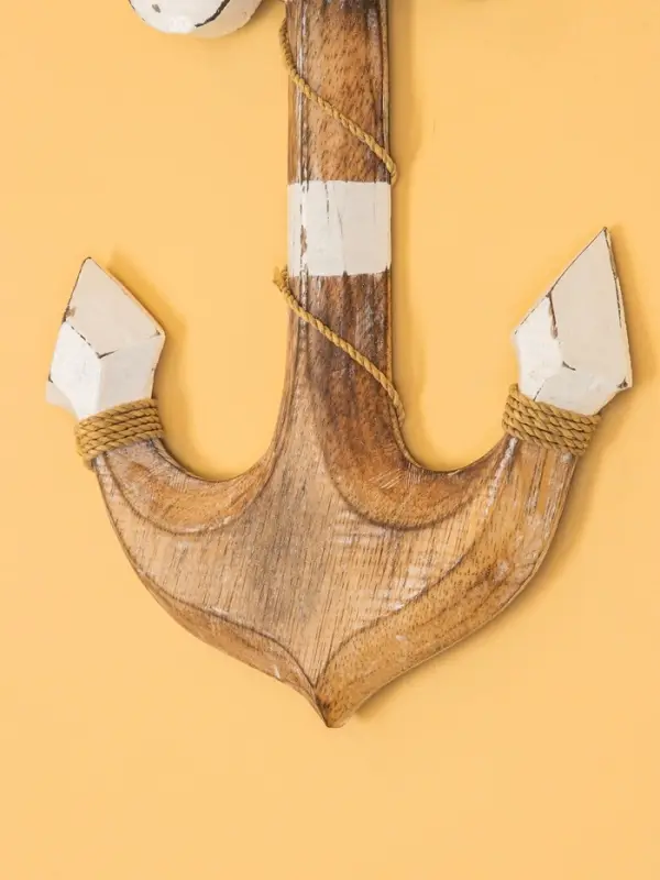 Декор интерьерный "Якорь" дерево 23х2х40 см, цв. белый