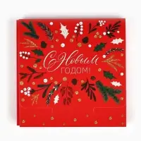 Коробка для шоколада &laquo;С Новым счастьем&raquo;, с окном, 10.2 х 1.4 х 10.2 см