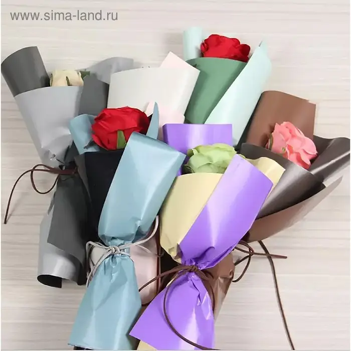 Пленка матовая для цветов, двухсторонняя,&laquo;Веста&raquo;, серый - бежевый, 57&times;57&plusmn;5% см