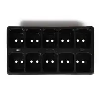 Кассета для рассады Greengo на 10 ячеек, по 100 мл, пластиковая, чёрная, 25&times;14&times;5 см