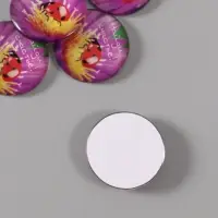 Кабошон стекло для творчества "Круг. Найди счастье!" 3х3 см