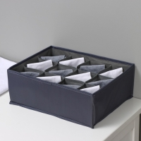 Органайзер для хранения белья LaDо́m, 12 ячеек, 32&times;24&times;12 см, цвет графитовый