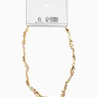 Колье "Мятое" тонкое, цвет золото 35см+ удл