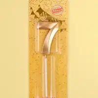 Свеча в торт на шпажке &laquo;Грань&raquo;, цифра 7, шампань, 5 см
