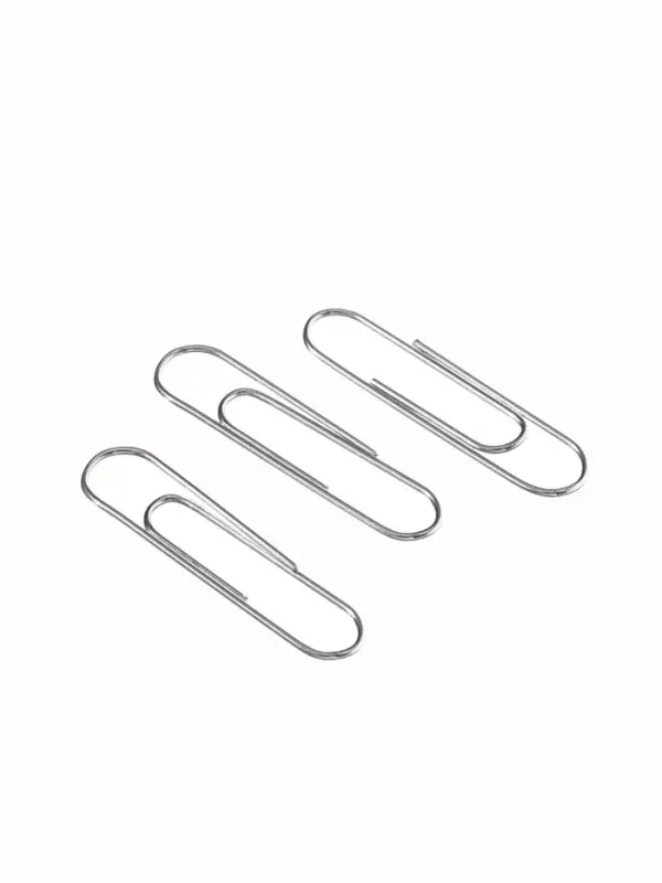 Скрепки 33мм оцинкованные в картонной коробке 100 штук, загнутые