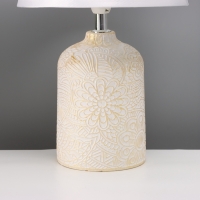 Лампа настольная "Цветочное поле" 1х40Вт Е14 белый/золото 20х20х34см