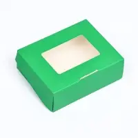 Контейнер на вынос, зелёный, 10&times;8&times;3.5 см