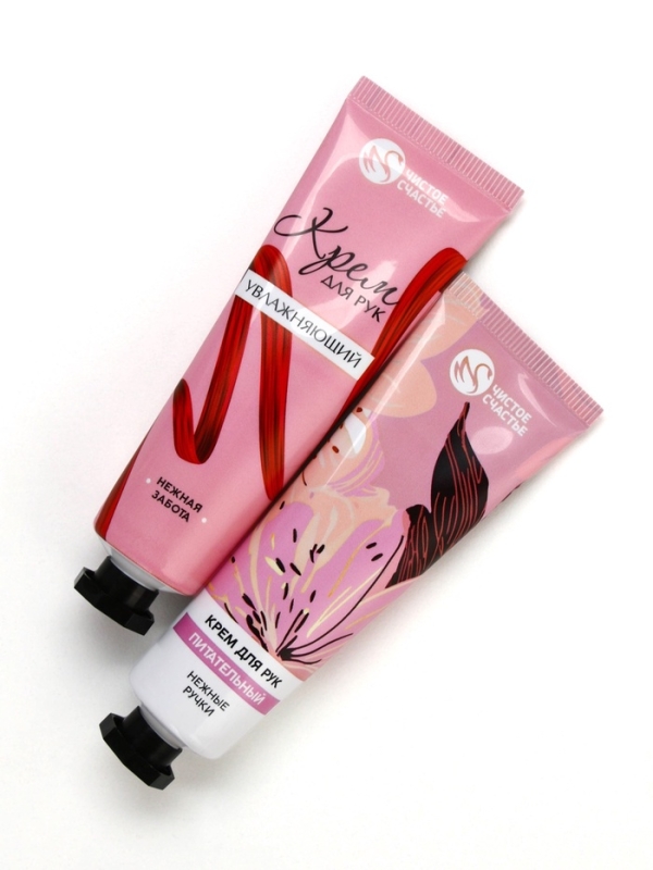 Подарочный набор ЧИСТОЕ СЧАСТЬЕ &laquo;Ты чудесна&raquo;, крема для рук, нежная кожа, 2&times;30 г