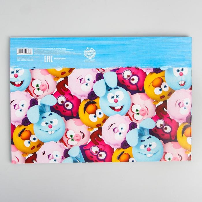 Альбом для рисования А4, 32 листа 100 г/м&sup2;, на скрепке, Смешарики