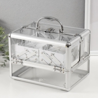 Шкатулка пластик металлокаркас "Прозрачная" 18х25х18 см