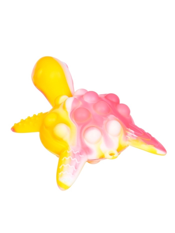 Прорезыватель силиконовый для зубов с погремушкой Крошка Я &laquo;Черепаха&raquo;, розовый