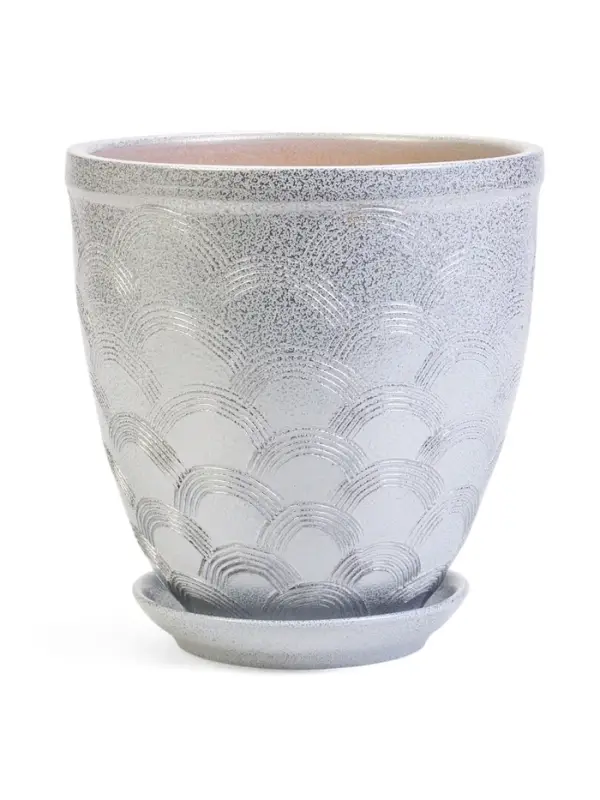 Горшок цветочный с поддоном 2,4 л, керамика  "Узор" (М)