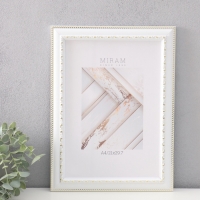 Фоторамка пластик "МИРАМ" 21х29,7 см (A4), белый с золотом