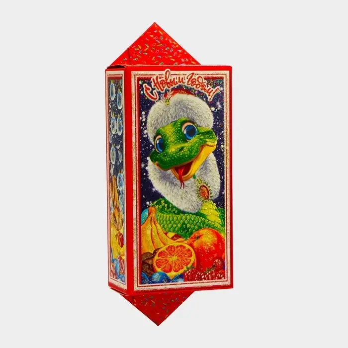 Подарочная коробка новогодняя Конфета малая "Лакомка" 20 x 10 x 6 см.
