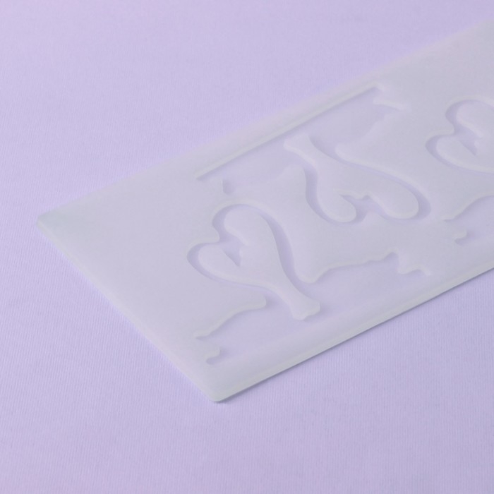 Форма для шоколада &laquo;Пара лебедей&raquo;, силикон, 3 ячейки, 20&times;10,5&times;0,3 см, цвет прозрачный