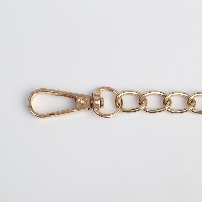 Цепочка для сумки, с карабинами, железная, 9 &times; 14 мм, 120 см, цвет золотой
