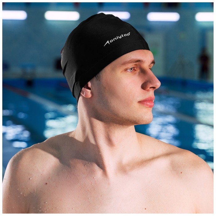 Шапочка для плавания взрослая ONLYTOP Swim, тканевая, обхват 54-60 см