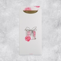 Конверт для денег &laquo;Счастье&raquo;, цветы, конгрев, тиснение 9.5 х 19.5 см