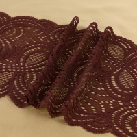 Кружевная эластичная ткань, 180 мм &times; 2,7 &plusmn; 0,5 м, цвет шоколадный