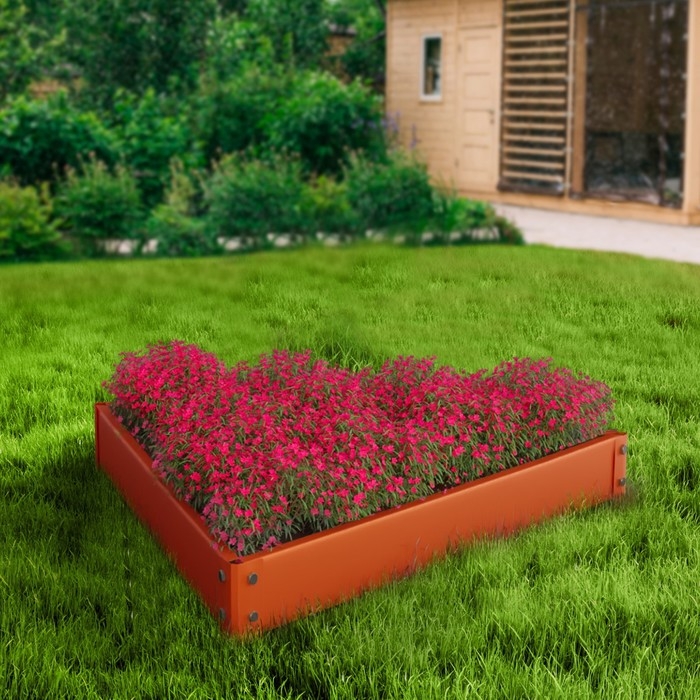 Клумба оцинкованная, 50 &times; 15 см, оранжевая &laquo;Терция&raquo;, Greengo