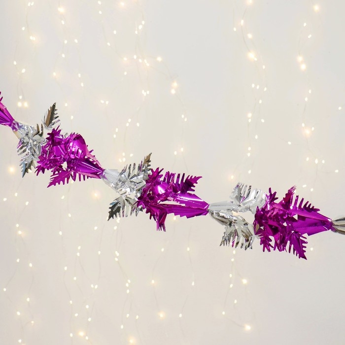 Растяжка "Снежинка" d-18 см 1,5 м, микс