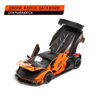 Машина металлическая &laquo;Купе&raquo;, 1:24, открываются двери, капот, багажник, инерция, цвет оранжевый