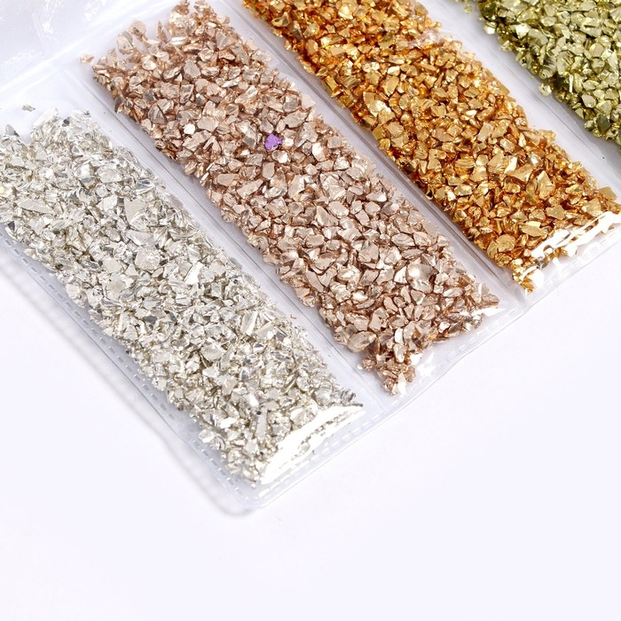 Крошка стеклянная для эпоксидной смолы, набор 6 цветов, вес 1 цвета &mdash; 5 г