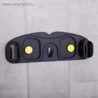 Держатель для швабр, 30&times;10&times;5 см, на липучке, с крючком, цвет МИКС