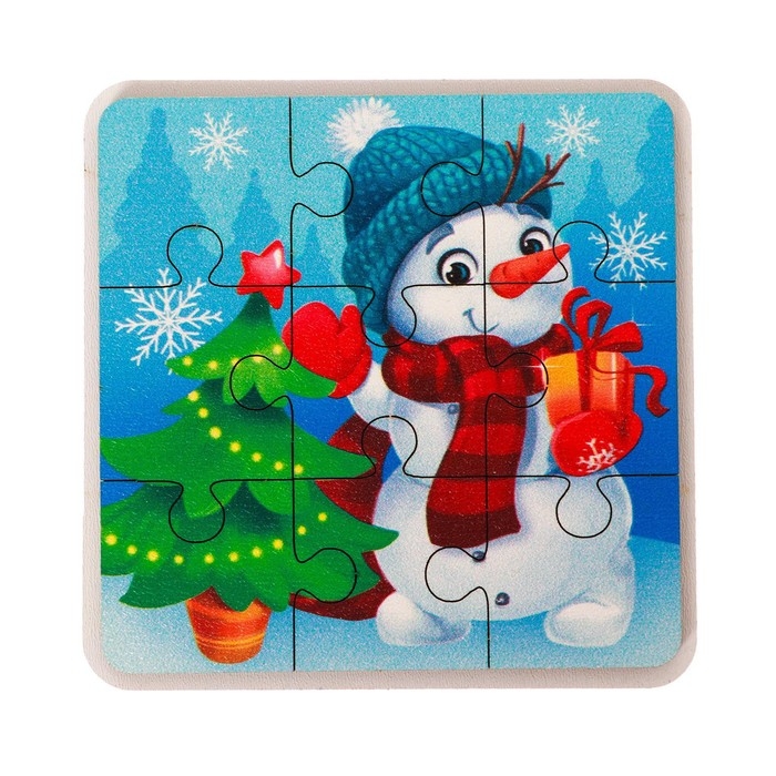 Деревянный пазл &laquo;Новый год! Снеговичок&raquo;