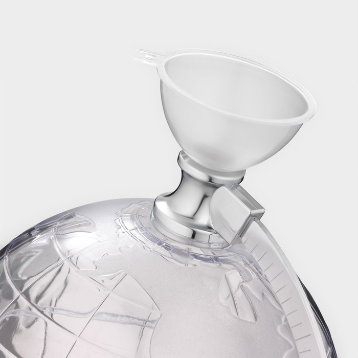 Башня пивная с воронкой &laquo;Земной шар&raquo;, 1,9 л, цвет серебристый