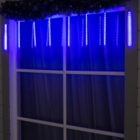Гирлянда &laquo;Сосульки&raquo; 2.5 &times; 0.3 м, IP65, прозрачная нить, 192 LED, свечение синее с эффектом стекания, 12 В