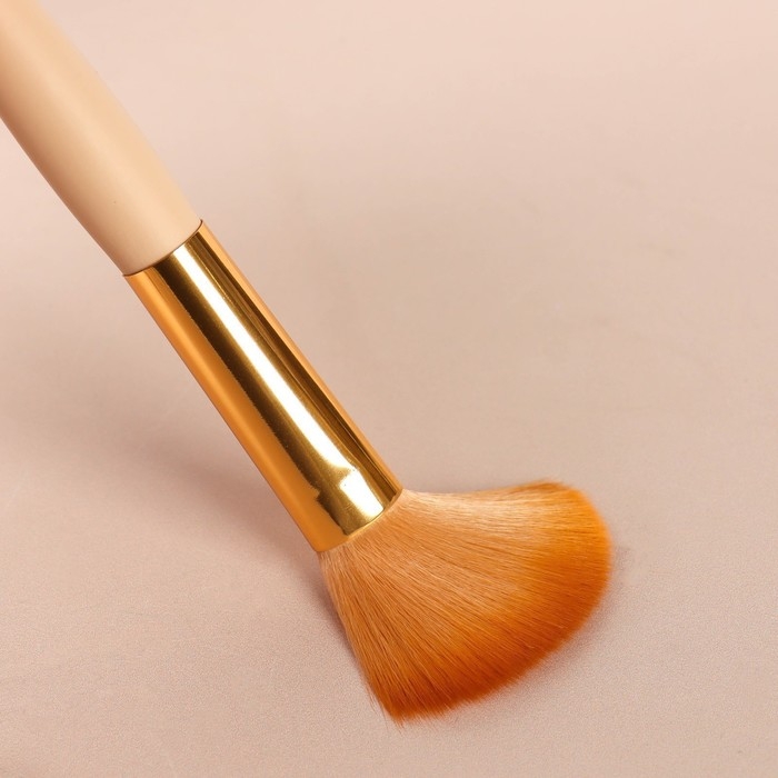 Набор кистей для макияжа &laquo;Орнамент&raquo;, 7 предметов, чехол на кнопке, цвет чёрный/бежевый