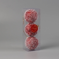 Набор шаров пластик d-8 см, 3 шт "Калеб" красный