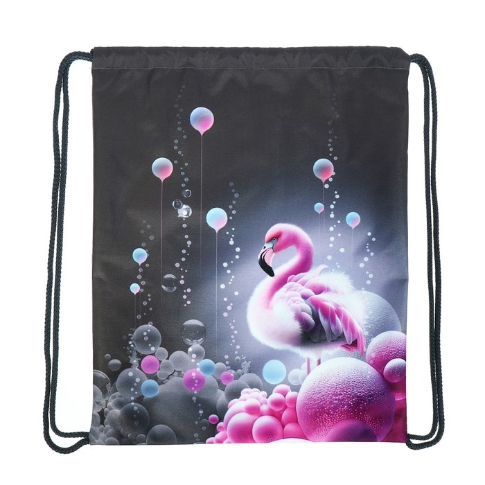 Мешок для обуви 435 х 360 мм, Stavia (плотность 600D с водоотталкивающей ПУ-пропиткой) "Фламинго"