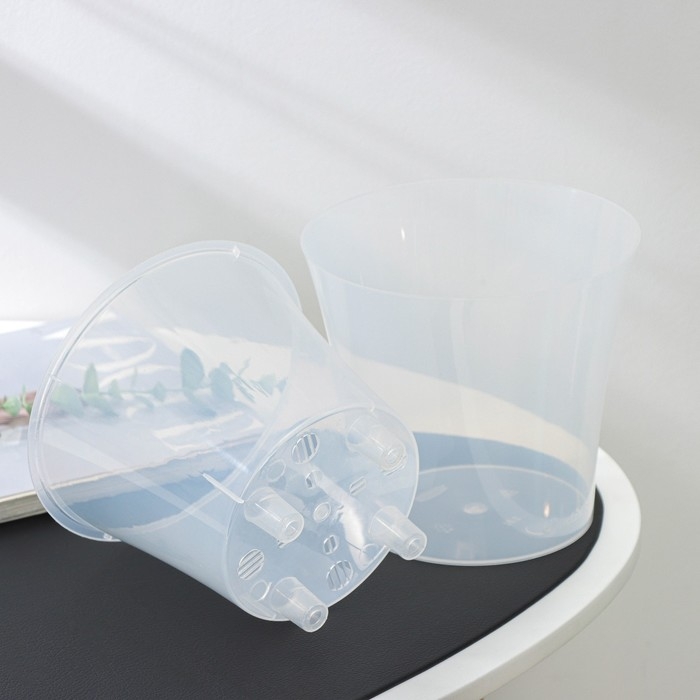 Кашпо для цветов со вставкой &laquo;Арте&raquo;, 2 л, прозрачное