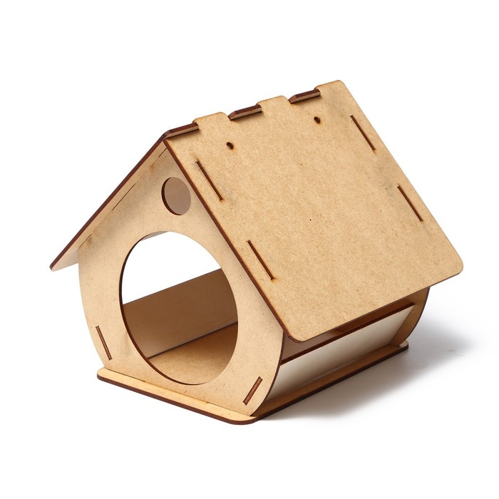 Кормушка-конструктор из ХДФ для птиц &laquo;Бочка&raquo; своими руками, 18 &times; 16 &times; 23 см, Greengo