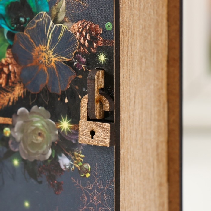 Новогодняя шкатулка-книга "Цветочное настроение" 14х12х5 см