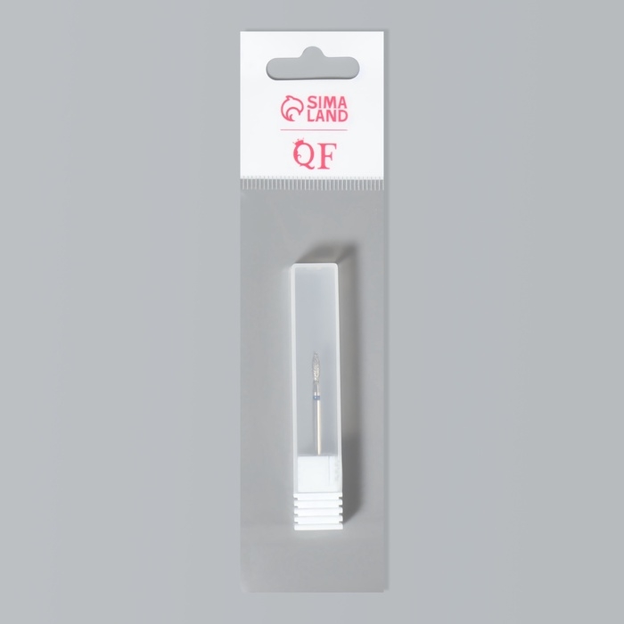 Фреза алмазная для маникюра &laquo;Пламя&raquo;, средняя зернистость, 2,5 &times; 10 мм, в пластиковом футляре