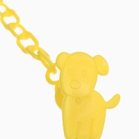 Пустышка классическая, с держателем, +0мес., цвет зеленый/желтый