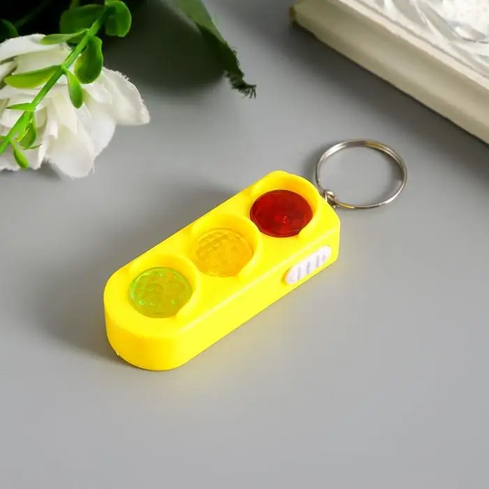 Фонарик брелок для ключей на кольце &laquo;Светофор&raquo;, МИКС
