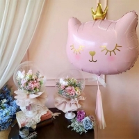 Шар фольгированный 32" &laquo;Кошечка-королева розовая&raquo;, фигура