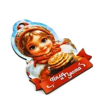 Подвеска деревянная на масленицу &laquo;Девочка&raquo;, 9.2&times;12.9 см