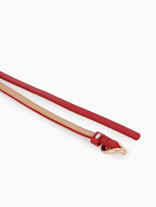 Ремень жен 01-01-01-07, Июнь2514, 1*0,3*110 см, без винта, пряж золото, затяж, красный