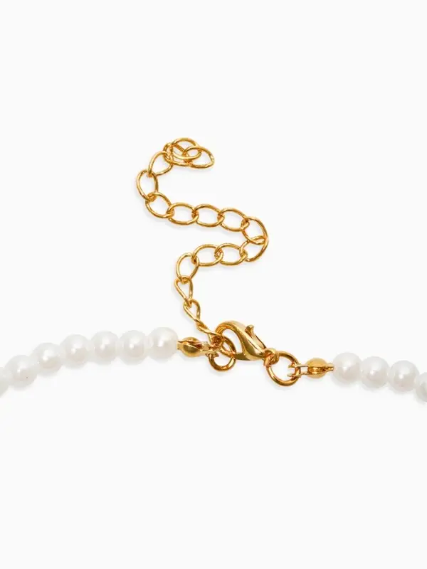 Комплект детский &laquo;Выбражулька. Тюльпаны и жемчуг&raquo;, 2 предмета: бусы, браслет, бело-розовый