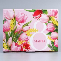 Коробка подарочная сборная, упаковка, &laquo;8 марта&raquo;, 30 х 23 х 12 см
