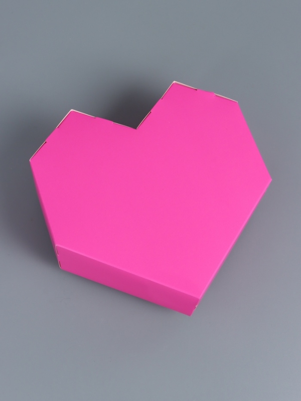 Коробка самосборная сердце, 17 х 17 х 6 см, розовая