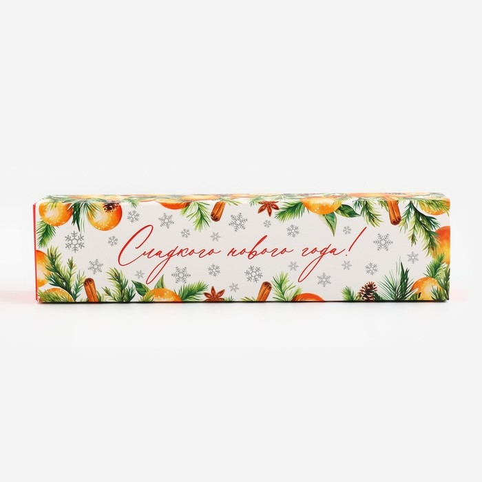 Коробка для конфет, кондитерская упаковка, 5 ячеек, &laquo;Новогодняя ботаника&raquo;, 5 х 21 х 3.3 см, Новый год