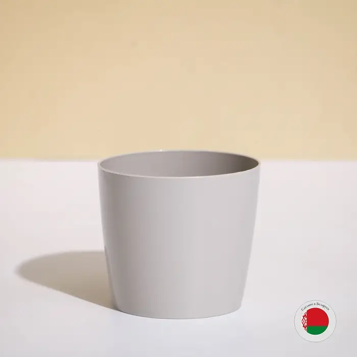 Кашпо для цветов, d=10 см, 0.5 л, пластик, бежевое